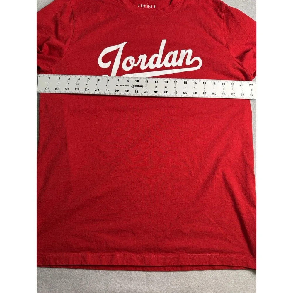 Nike Air Jordan XL MVP Flight Cursive Script T Shirt Red FN5958-687 Baseball